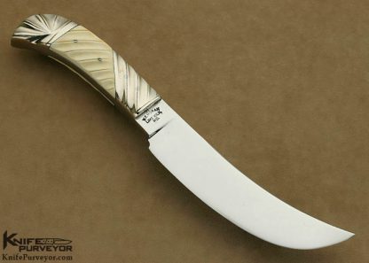 Bill Moran Custom Knife #1 Bill Moran's Personal Skinner with Fluted Nickle Silver & Fluted Pre-ban Elephant Ivory - Image 2