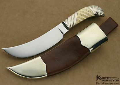 Bill Moran Custom Knife #1 Bill Moran's Personal Skinner with Fluted Nickle Silver & Fluted Pre-ban Elephant Ivory