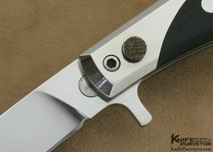 Robert Hayes Custom Knives African Blackwood Semi-Interframe Button Lock Flipper - Image 2