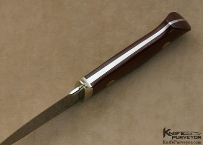 Bob Loveless Riverside Football Logo Burgundy Micarta Semi Skinner "1985 K.C.C." Serial #77 - Image 5