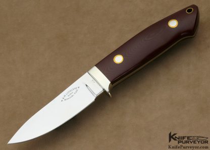 Bob Loveless Riverside Football Logo Burgundy Micarta Semi Skinner "1985 K.C.C." Serial #77