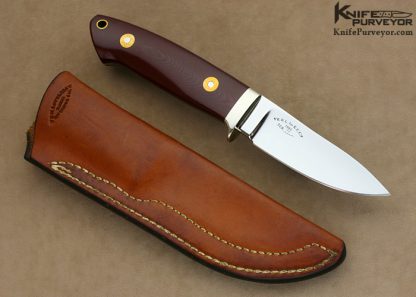 Bob Loveless Riverside Football Logo Burgundy Micarta Semi Skinner "1985 K.C.C." Serial #77 - Image 3