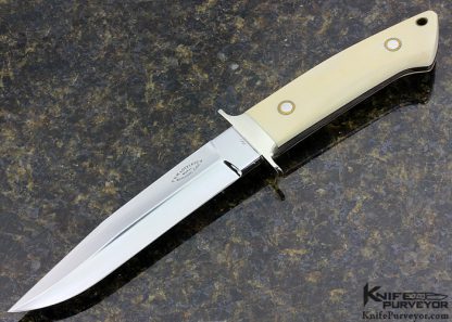 Bob Loveless Custom Knife Fighter with Silver Initial Plate & Nickle Silver Guard with Two Tone Pins & Solder Joints