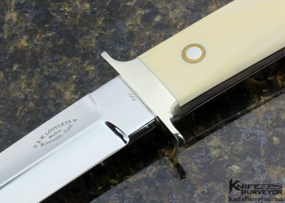 Bob Loveless Custom Knife Fighter with Silver Initial Plate & Nickle Silver Guard with Two Tone Pins & Solder Joints - Image 2