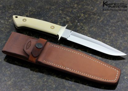 Bob Loveless Custom Knife Fighter with Silver Initial Plate & Nickle Silver Guard with Two Tone Pins & Solder Joints - Image 3