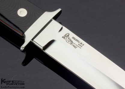 Bob Loveless Custom Knife Double Nude Logo Black Micarta Wilderness - Image 4