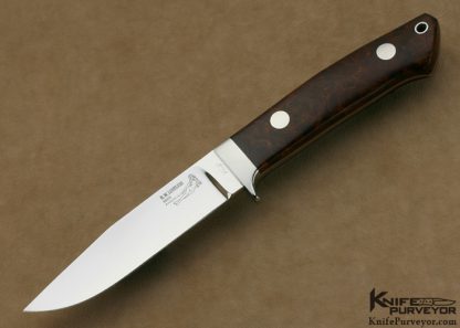 Bob Loveless Custom Knife Nude Logo Desert Ironwood Utility Knife Made For the 1992 Paris, France Custom Knife Show