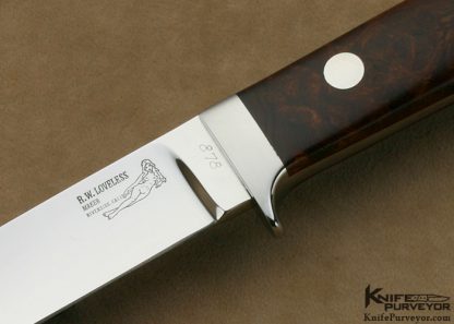 Bob Loveless Custom Knife Nude Logo Desert Ironwood Utility Knife Made For the 1992 Paris, France Custom Knife Show - Image 2