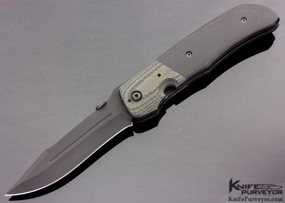 Bob Terzuola Custom Knife Black Linen Micarta,Titanium, 514 Eagle Rock Multigrind Linerlock