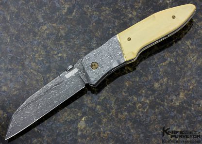 Bob Terzuola Custom Knife GTC Collaboration One Off Damascus & Mammoth Milano Linerlock