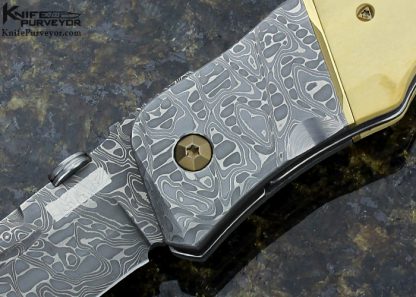 Bob Terzuola Custom Knife GTC Collaboration One Off Damascus & Mammoth Milano Linerlock - Image 2