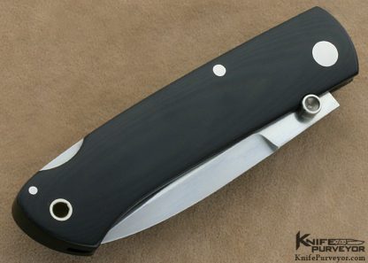 Phil Boguszewski Custom Knife Black Micarta Lockback Dagger - Image 3