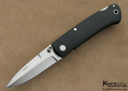 Phil Boguszewski Custom Knife Black Micarta Lockback Dagger