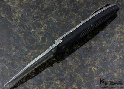 Brian Fellhoelter Custom Knife TAD Dauntless Grooved Carbon Fiber and Titanium Frame Lock - Image 4