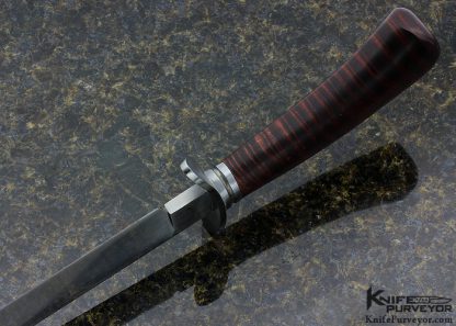 Jimmie Buckner Custom Knife Tiger Stripped Maple Bowie - Image 4