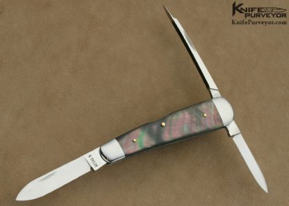 C Gray Taylor Custom Knife Black Lip Tahitian Pearl Shell Lobster Pattern Slipjoint