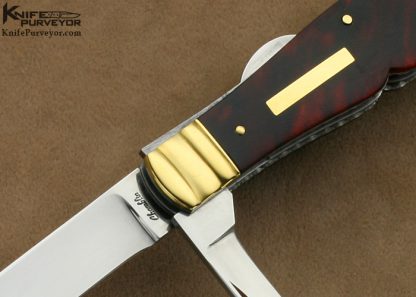 Joel Chamblin Custom Knife 18Kt Gold & Exotic Material 2 Blade Sheffield - Image 2