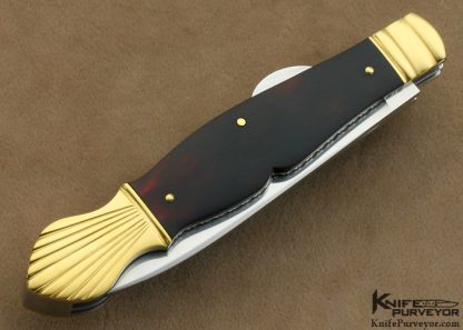 Joel Chamblin Custom Knife 18Kt Gold & Exotic Material 2 Blade Sheffield - Image 3