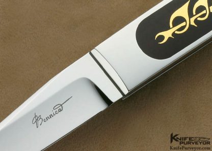 Charlie Bennica Custom Knife Exotic Material with 24KT Gold Inlays "Comete" Folder - Image 2