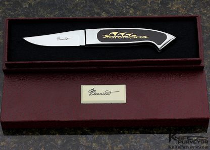 Charlie Bennica Custom Knife Exotic Material with 24KT Gold Inlays "Comete" Folder - Image 8