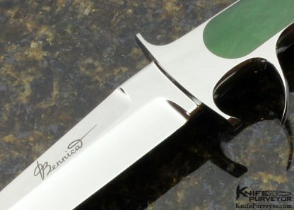 Charly Bennica Custom Knife Siberian Jade Integral "Squale" Subhilt Fighter - Image 2