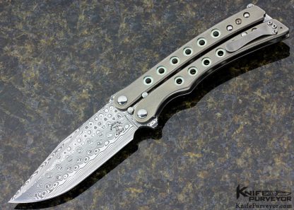 Charles Marlowe Custom Knife A2 Style Balisong with Damasteel Blade