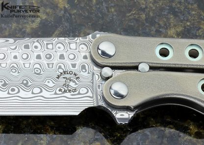 Charles Marlowe Custom Knife A2 Style Balisong with Damasteel Blade - Image 2