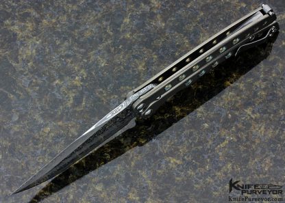 Charles Marlowe Custom Knife A2 Style Balisong with Damasteel Blade - Image 4