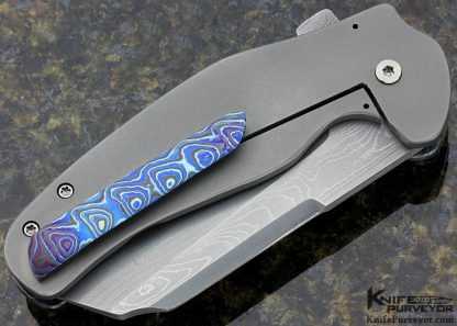 Chris Conaway Sheepdog Custom Knife  Timascus Frame Lock Flipper - Image 3