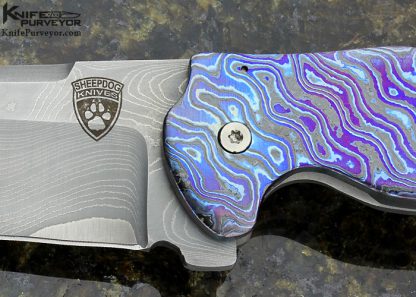 Chris Conaway Sheepdog Custom Knife  Timascus Frame Lock Flipper - Image 2