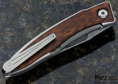 Chris Reeve Custom Knife Mnandi with Latter Pattern Dasmascus and Snakewood Inlay Frame Lock - Image 3