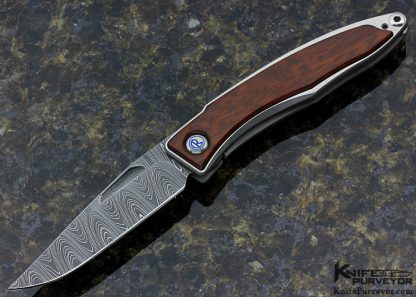 Chris Reeve Custom Knife Mnandi with Latter Pattern Dasmascus and Snakewood Inlay Frame Lock