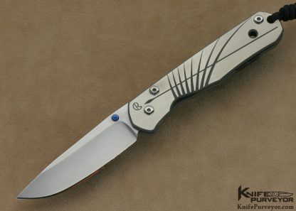 Chris Reeves Custom Knife Unique Graphic Small Sebenza with BG42 Steel Titanium Frame Lock