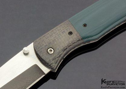 Chuck Gedraitis Custom Knife Carbon Fiber & Green G10 Pathfinder Linerlock - Image 2