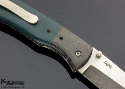 Chuck Gedraitis Custom Knife Carbon Fiber & Green G10 Pathfinder Linerlock - Image 5