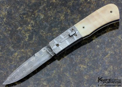 Chuck Hawes Custom Knife Damascus Automatic Linerlock