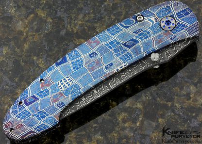 Cliff O'Dell Custom Knife Falcon (181) Mike Norris & Robert Eggerling Damascus Linerlock - Image 3