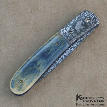 Cliff Parker Custom Knife Sole Authorship Damascus Linerlock - Image 3