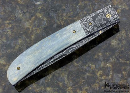 Cliff Parker Custom Knife Phenolic and Mosaic Damascus Linerlock - Image 3