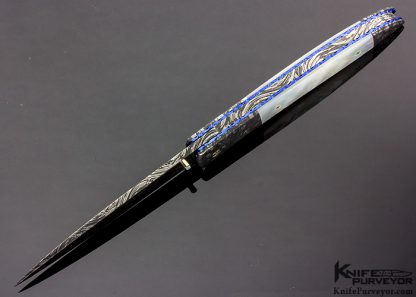 Cliff Parker Custom Knife Mother of Pearl & Mosaic Damascus Linerlock - Image 6