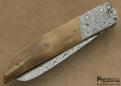 Bill Coffey Custom Knife Damascus  Linerlock Auto - Image 3