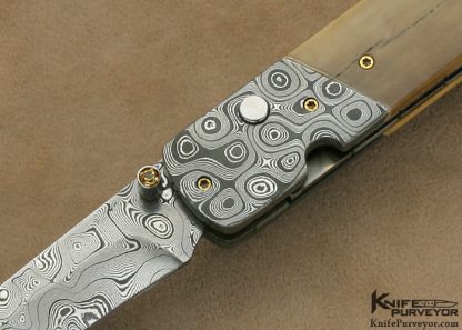 Bill Coffey Custom Knife Damascus  Linerlock Auto