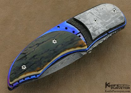 Corrie Schoeman Custom Knife  Meteorite & Damascus Linerlock - Image 3