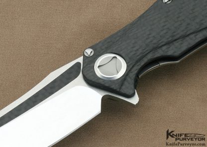 Marfione Custom Knife Carbon Fiber "Matrix" Flipper Serial #013 - Image 2