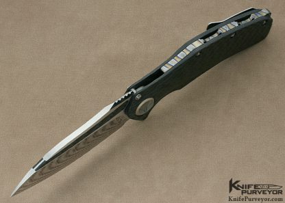 Marfione Custom Knife Carbon Fiber "Matrix" Flipper Serial #013 - Image 4