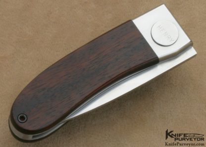 D.E. Henry Custom Knife Extremely Rare "E1" Rosewood Folder August 19 2010 - Image 3