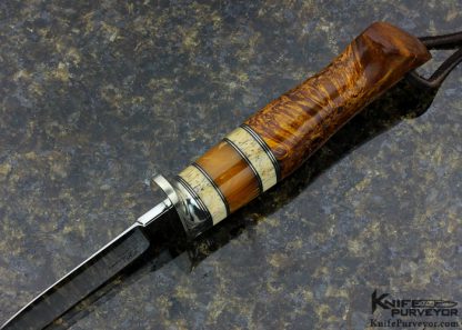 D'Holder Engraved by Pat Holder Custom Knife Redwood Burl Clip Blade Hunter - Image 6