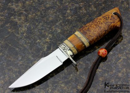 D'Holder Engraved by Pat Holder Custom Knife Redwood Burl Clip Blade Hunter