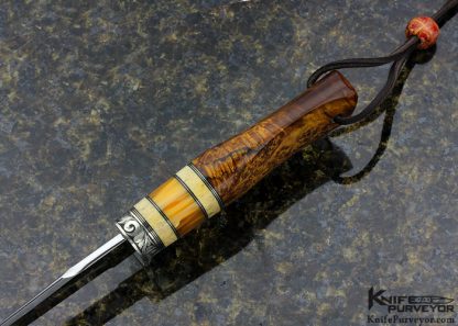 D'Holder Engraved by Pat Holder Custom Knife Redwood Burl Clip Blade Hunter - Image 5