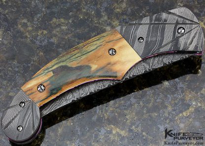 Dale Reif Custom Knife Damascus and Mammoth Auto Linerlock - Image 3